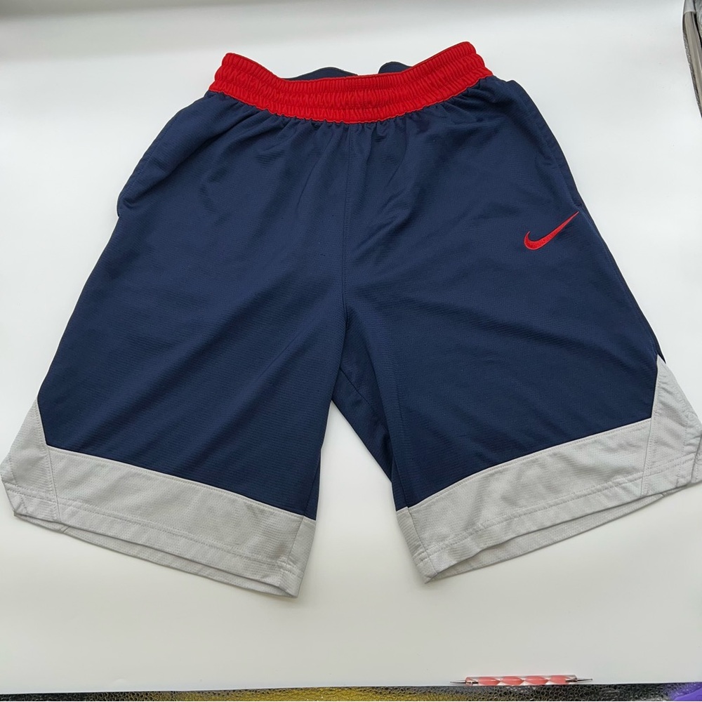 Nike Dry-Fit Red, White and Blue Sports Basketball Shorts w/Drawstring-Size M